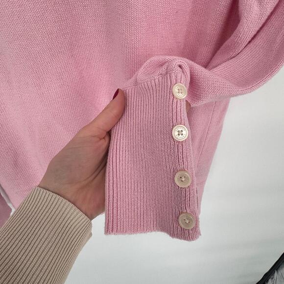 Lauren Ralph Lauren Soft Wool Blend Pink Cowl Neck Sweater Sz PS Cottage Barbie - Picture 7 of 7